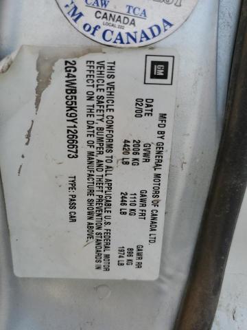 2G4WB55K9Y1266673 - 2000 BUICK REGAL LS 米色 照片 12