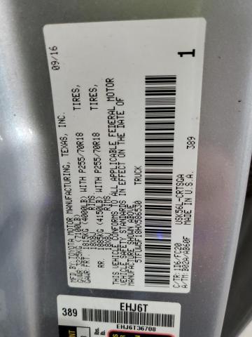 5TFUW5F18HX586530 - 2017 TOYOTA TUNDRA DOUBLE CAB SR/SR5 SILVER photo 10