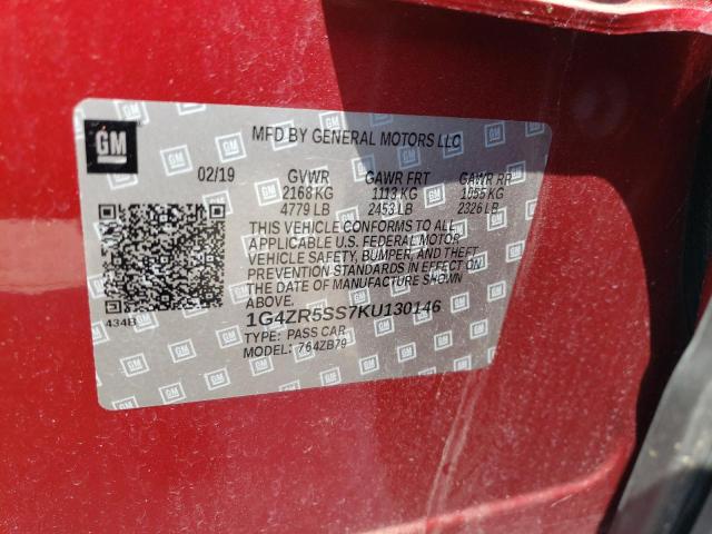 1G4ZR5SS7KU130146 - 2019 BUICK LACROSSE ESSENCE RED photo 12