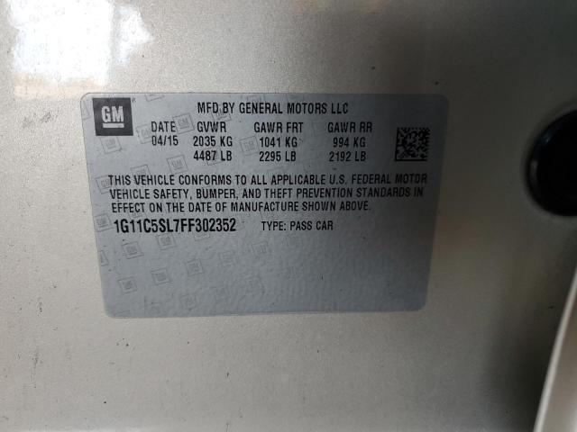 1G11C5SL7FF302352 - 2015 CHEVROLET MALIBU 1LT TAN photo 12