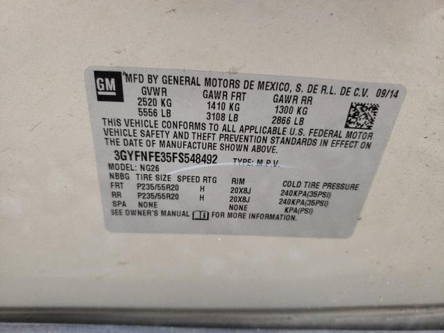 3GYFNFE35FS548492 - 2015 CADILLAC SRX PERFORMANCE COLLECTION Бежевый фото 13