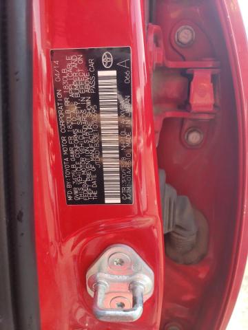 JTDKDTB33E1070695 - 2014 TOYOTA PRIUS C RED photo 12