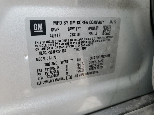 KL4CJFSB1FB271488 - 2015 BUICK ENCORE CONVENIENCE 银色 照片 13