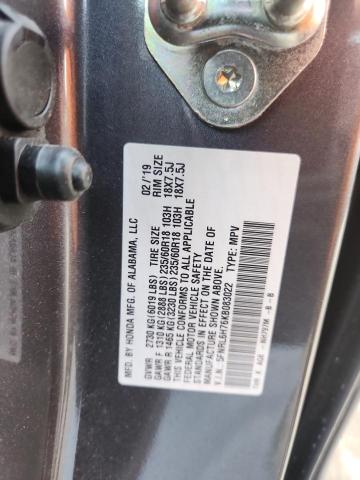 5FNRL6H76KB083022 - 2019 HONDA ODYSSEY EXL ნაცრისფერი ფოტო 13