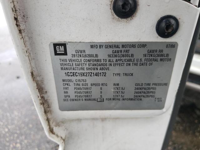 1GCEC19X27Z140172 - 2007 CHEVROLET SILVERADO C1500 CLASSIC Ağ foto 12