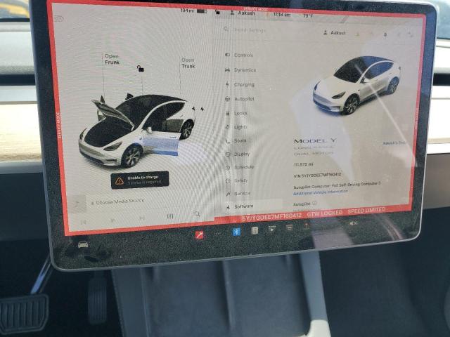 5YJYGDEE7MF160412 - 2021 TESLA MODEL Y 白色 照片 9