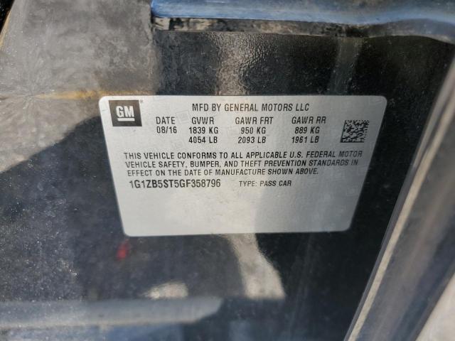 1G1ZB5ST5GF358796 - 2016 CHEVROLET MALIBU LS BLACK photo 13