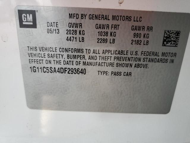 1G11C5SA4DF293640 - 2013 CHEVROLET MALIBU 1LT WHITE photo 12