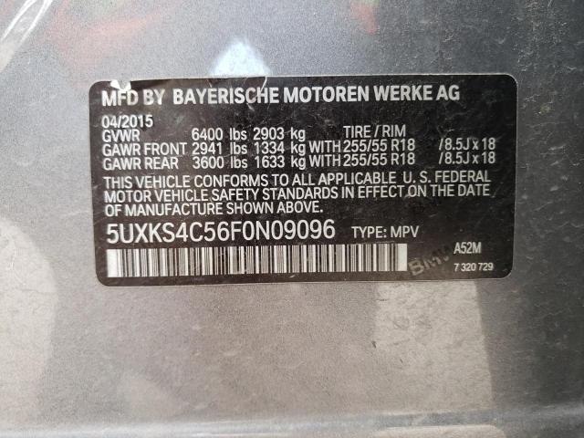 5UXKS4C56F0N09096 - 2015 BMW X5 XDRIVE35D SILVER photo 13