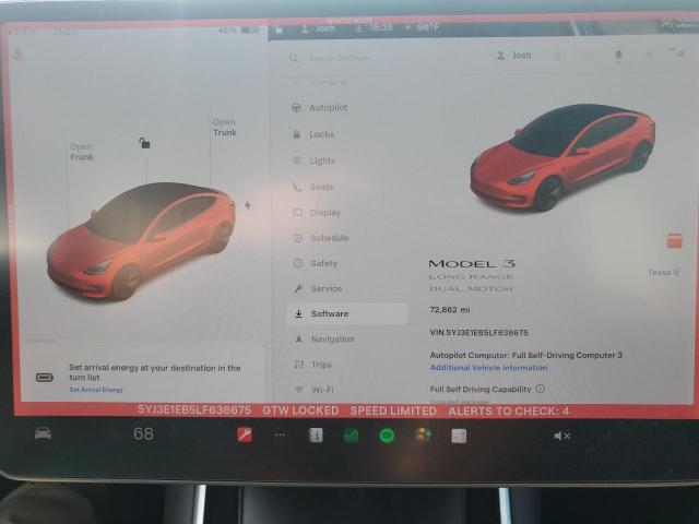 5YJ3E1EB5LF636675 - 2020 TESLA MODEL 3 白色 照片 9