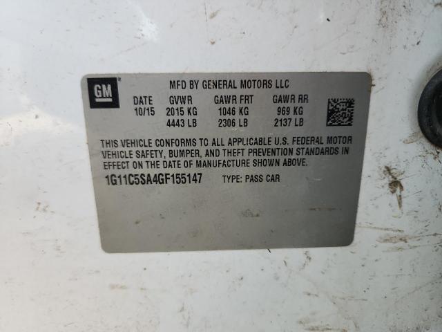 1G11C5SA4GF155147 - 2016 CHEVROLET MALIBU LIM LT 白色 照片 12