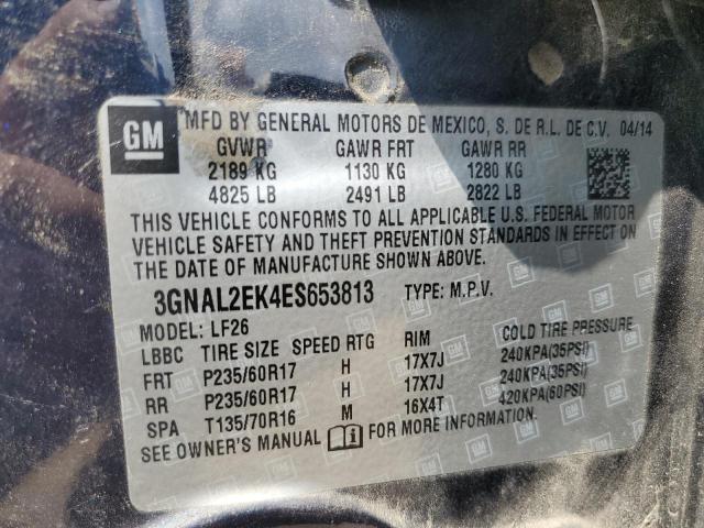 3GNAL2EK4ES653813 - 2014 CHEVROLET CAPTIVA LS 黑色 照片 12