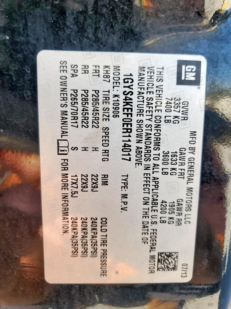 1GYS4KEF0ER114017 - 2014 CADILLAC ESCALADE ESV PLATINUM Schwarz Foto 13