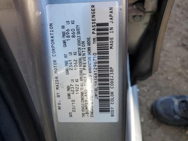 JM1BL1H36A1296710 - 2010 MAZDA SPEED 3 ვერცხლისფერი ფოტო 12