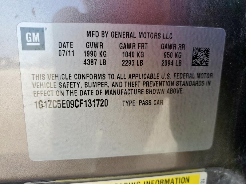 1G1ZC5E09CF131720 - 2012 CHEVROLET MALIBU 1LT BROWN photo 12