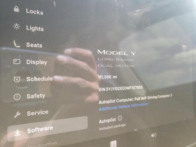 5YJYGDEE0MF107955 - 2021 TESLA MODEL Y 黑色 照片 9