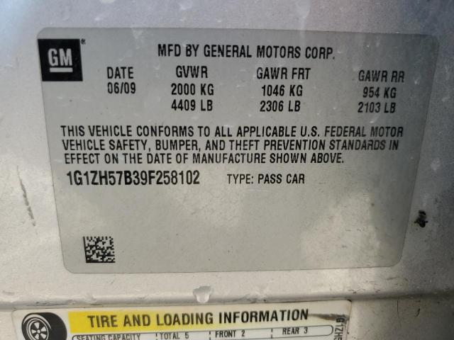 1G1ZH57B39F258102 - 2009 CHEVROLET MALIBU 1LT SILVER photo 13