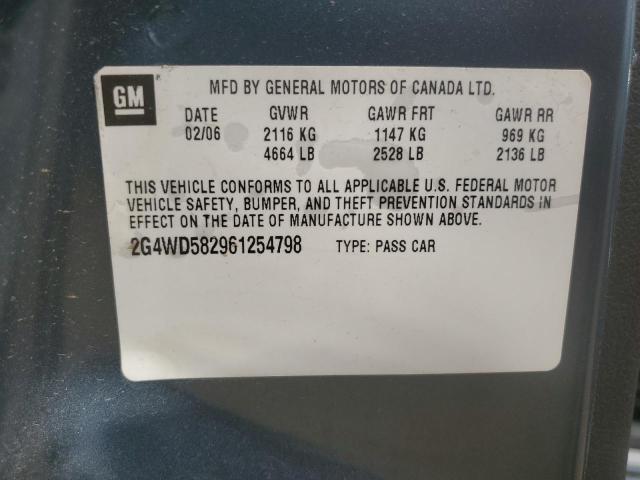 2G4WD582961254798 - 2006 BUICK LACROSSE CXL GRAY photo 12