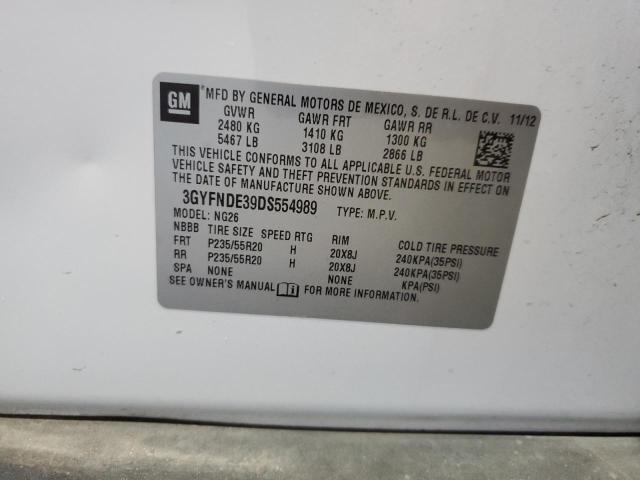 3GYFNDE39DS554989 - 2013 CADILLAC SRX PERFORMANCE COLLECTION Ақ фото 13