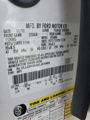 5LMJJ2H56BEJ01989 - 2011 LINCOLN NAVIGATOR WHITE photo 13