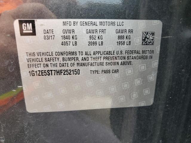 1G1ZE5ST7HF252150 - 2017 CHEVROLET MALIBU LT CHARCOAL photo 12