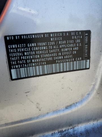 3VWD17AJ3EM312149 - 2014 VOLKSWAGEN JETTA SE Gümüş foto 12