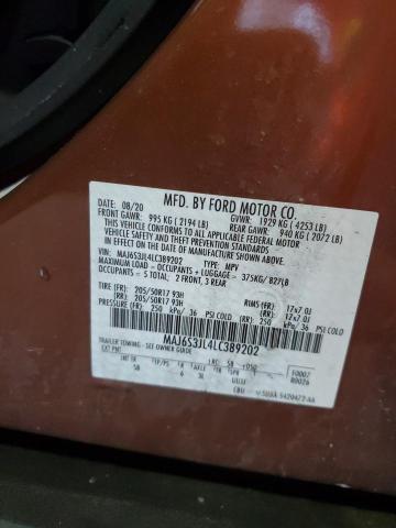 MAJ6S3JL4LC389202 - 2020 FORD ECOSPORT SES ORANGE photo 13