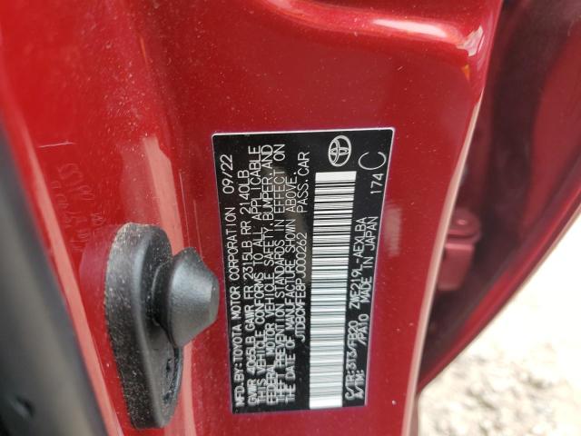 JTDBCMFE8PJ000262 - 2023 TOYOTA COROLLA LE RED photo 12