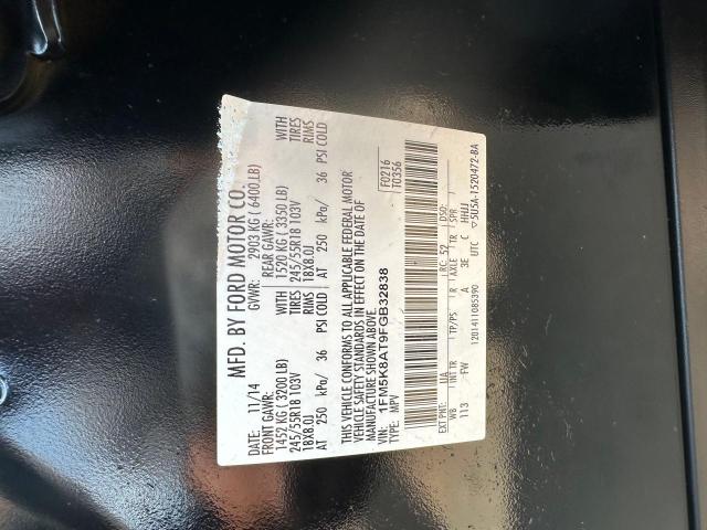 1FM5K8AT9FGB32838 - 2015 FORD EXPLORER POLICE INTERCEPTOR 黑色 照片 10