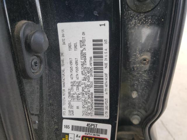 5TFCZ5AN5GX030400 - 2016 TOYOTA TACOMA DOUBLE CAB 黑色 照片 12