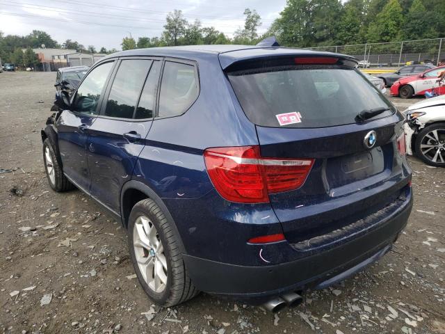 5UXWX7C55E0E78638 - 2014 BMW X3 XDRIVE35I BLUE photo 2