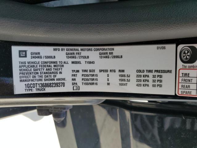 1GCDT136868239370 - 2006 CHEVROLET COLORADO BLACK photo 12