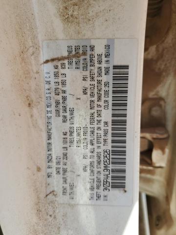 3MZBPAAL9MM252526 - 2021 MAZDA 3 WHITE photo 12