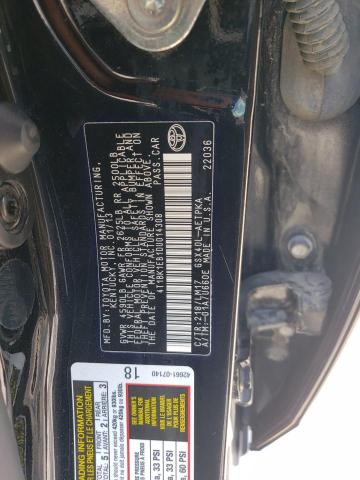 4T1BK1EB1DU014308 - 2013 TOYOTA AVALON BASE 黑色 照片 12