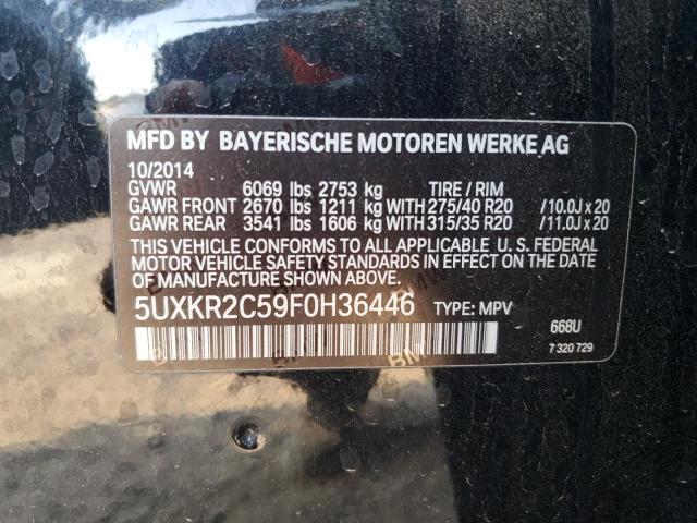 5UXKR2C59F0H36446 - 2015 BMW X5 SDRIVE35I BLACK photo 12