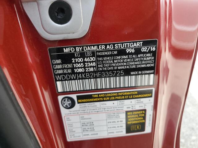 WDDWJ4KB2HF335725 - 2017 MERCEDES-BENZ C 300 4MATIC RED photo 12