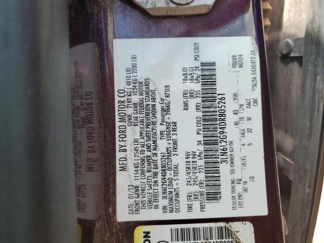 3LN6L2G94DR805261 - 2013 LINCOLN MKZ PURPLE photo 12