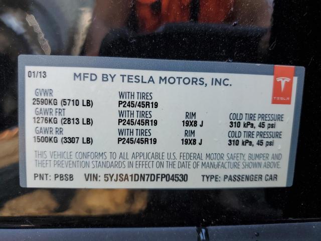 5YJSA1DN7DFP04530 - 2013 TESLA MODEL S შავი ფოტო 13