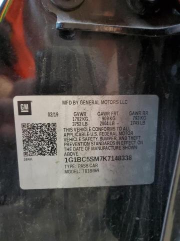 1G1BC5SM7K7148338 - 2019 CHEVROLET CRUZE LS BLACK photo 12