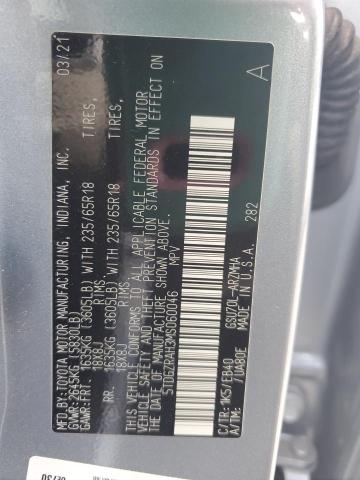 5TDGZRAH3MS060046 - 2021 TOYOTA HIGHLANDER XLE BLUE photo 13