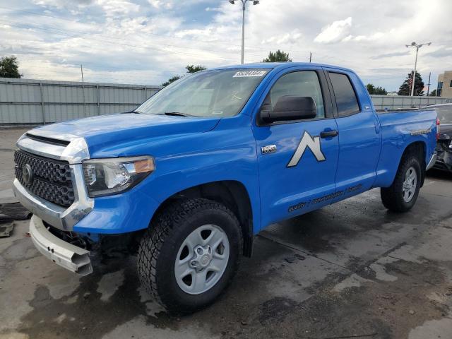 5TFUY5F14LX929112 - 2020 TOYOTA TUNDRA DOUBLE CAB SR/SR5 BLUE photo 1