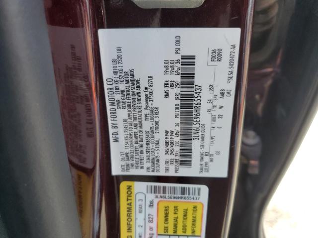 3LN6L5E96HR655437 - 2017 LINCOLN MKZ RESERVE ბურგუნდია ფოტო 12