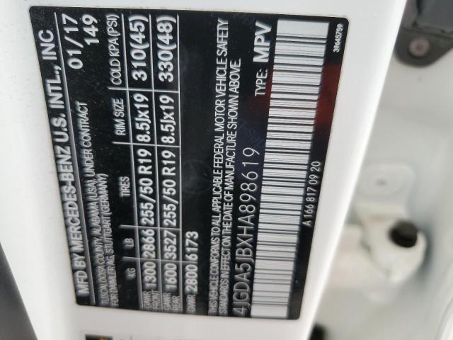 4JGDA5JBXHA898619 - 2017 MERCEDES-BENZ GLE 350 თეთრი ფოტო 13