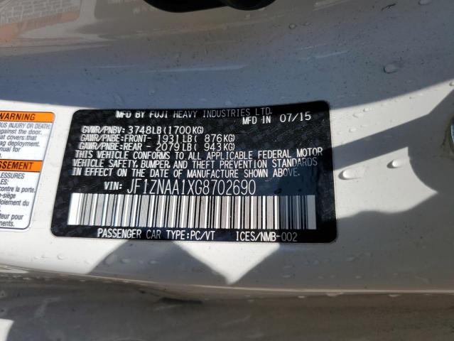 JF1ZNAA1XG8702690 - 2016 TOYOTA SCION FR-S WHITE photo 12