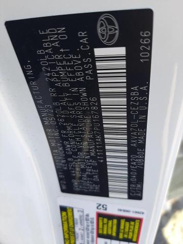 4T1T11AK7PU167826 - 2023 TOYOTA CAMRY SE NIGHT SHADE WHITE photo 13