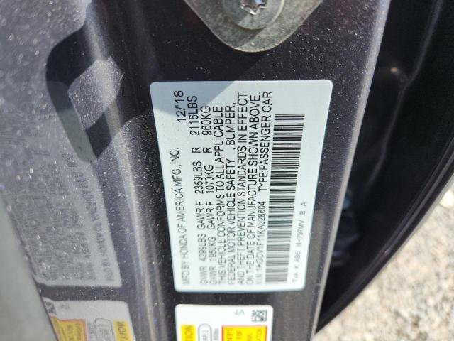 1HGCV1F11KA028604 - 2019 HONDA ACCORD LX ნაცრისფერი ფოტო 13