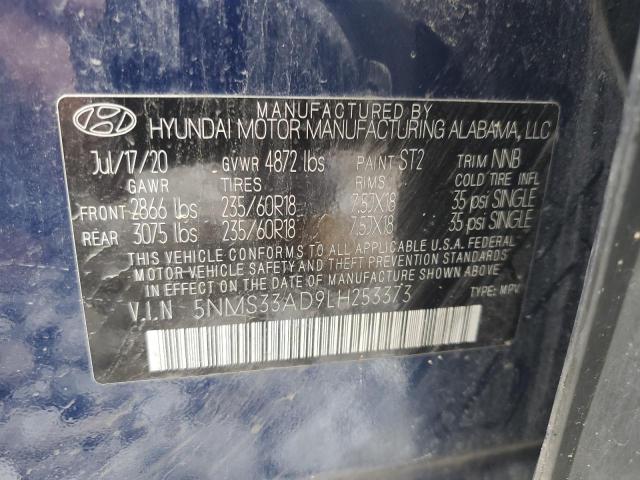 5NMS33AD9LH253373 - 2020 HYUNDAI SANTA FE SEL 蓝色 照片 13
