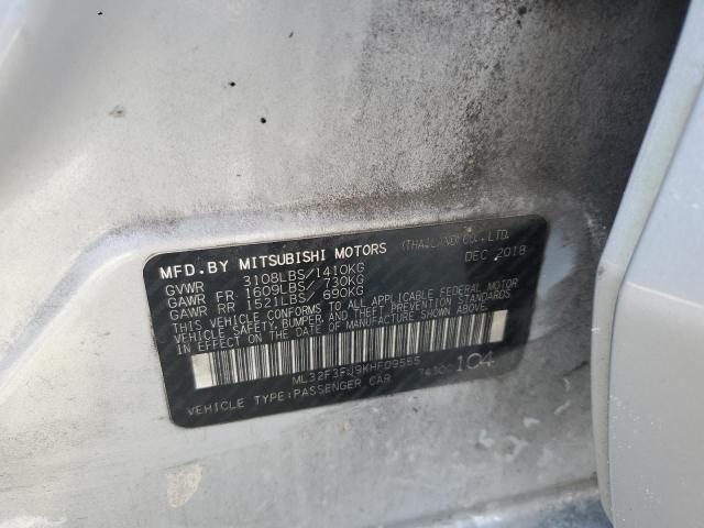 ML32F3FJ9KHF09555 - 2019 MITSUBISHI MIRAGE G4 ES ვერცხლისფერი ფოტო 12