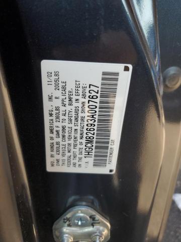 1HGCM82693A007627 - 2003 HONDA ACCORD EX GRAY photo 12