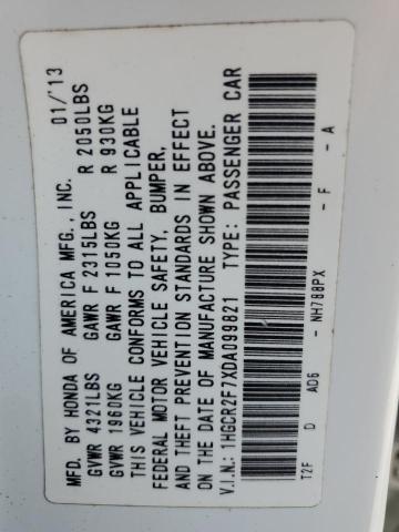 1HGCR2F7XDA099821 - 2013 HONDA ACCORD EX WHITE photo 12